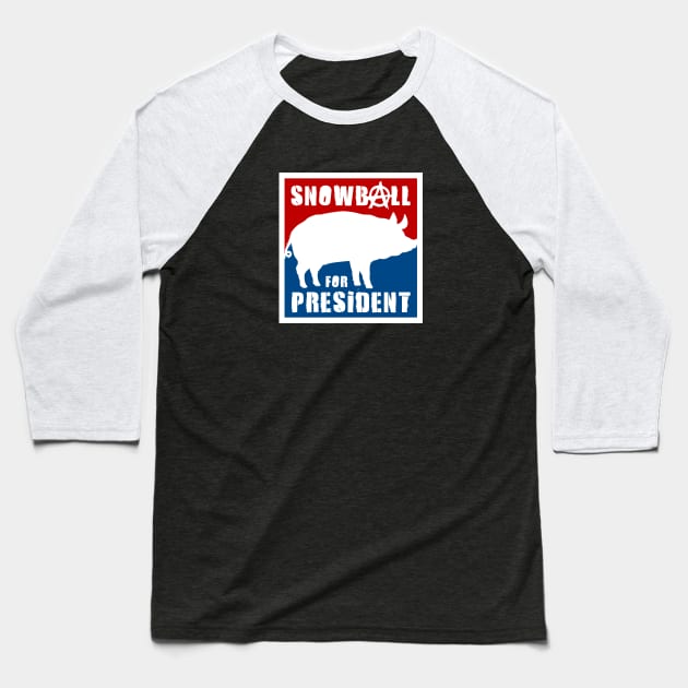 Orwell - Animal Farm - Snowball for President Baseball T-Shirt by Barn Shirt USA